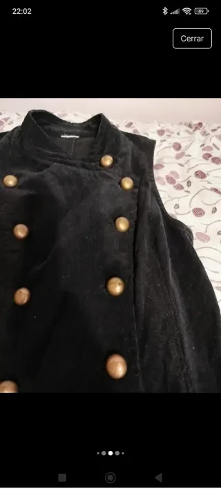 Vestido negro pana sin mangas