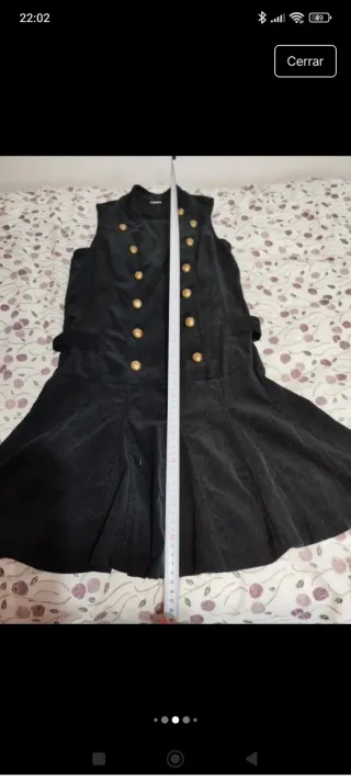 Vestido negro pana sin mangas