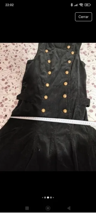 Vestido negro pana sin mangas
