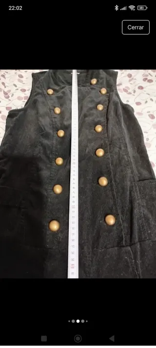 Vestido negro pana sin mangas