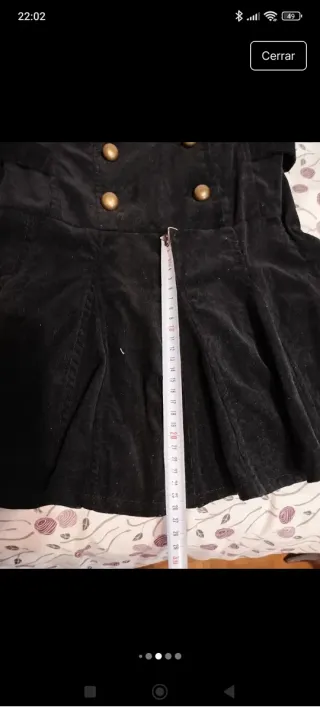 Vestido negro pana sin mangas