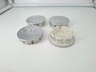 4 Coprimozzi Jeep 55mm Argento Nuovi