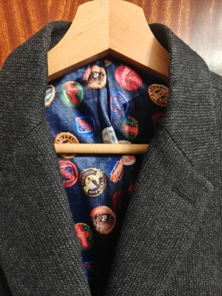 Chaqueta Americana Desigual Gris y Multicolor