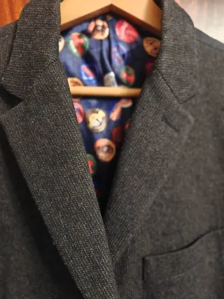 Chaqueta Americana Desigual Gris y Multicolor