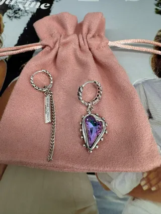 Pendientes Justine Clenquet Corazón Morado