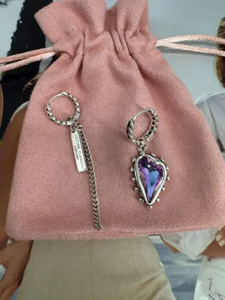 Pendientes Justine Clenquet Corazón Morado
