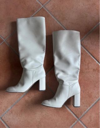 Stivali bianchi con tacco