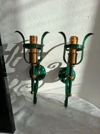 Coppia applique vintage ferro battuto