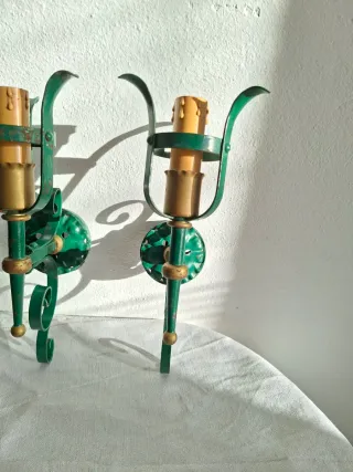 Coppia applique vintage ferro battuto