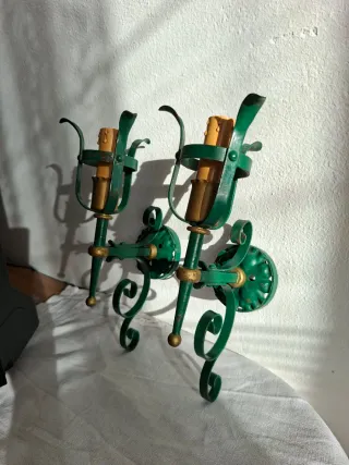 Coppia applique vintage ferro battuto