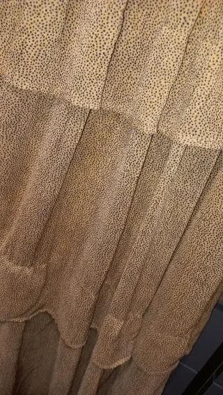 Vestido largo estampado beige y marrón