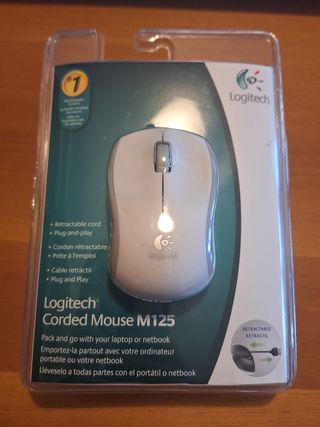 Mouse Logitech M125 Cavo Retrattile Bianco
