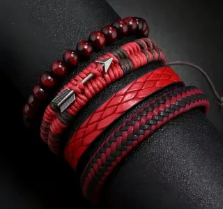 Pulsera Hombre Cuero y Madera