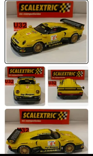 Porsche Scalextric Amarillo Pennzoil Nº 6