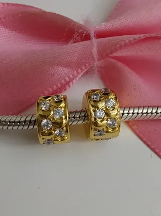 Charms Clips Plata S925 Corazones y Circonitas