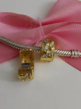 Charms Clips Plata S925 Corazones y Circonitas