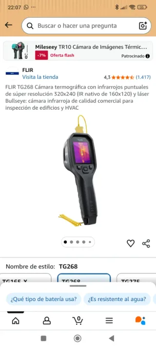 Cámara Termográfica FLIR TG267 con Bolso