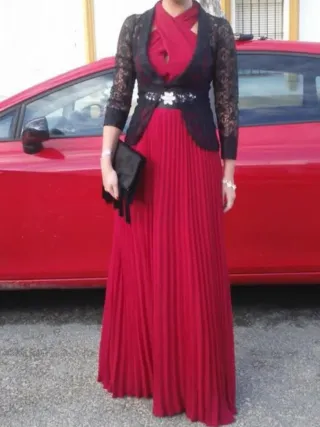 Vestido fiesta rojo talla 36-38