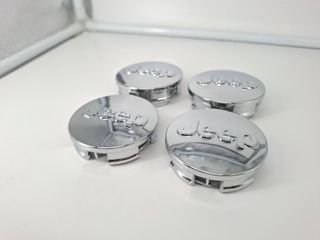 4 Coprimozzi Jeep 62mm Nuovi Cromati