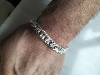 Pulsera de plata estilo cubano