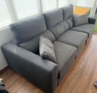 Sofá Chaiselongue Gris 3 Plazas Convertible