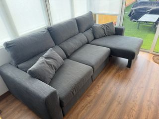 Sofá Chaiselongue Gris 3 Plazas Convertible