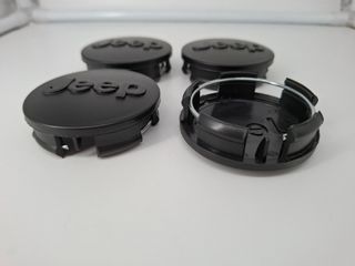 4 Coprimozzi Jeep 62mm Neri Nuovi