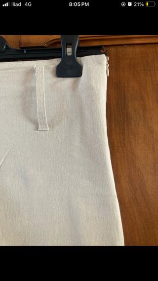 Pantaloni a zampa avorio taglia L