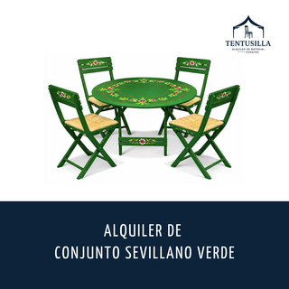 Conjunto Mesa y Sillas Sevillano Verde