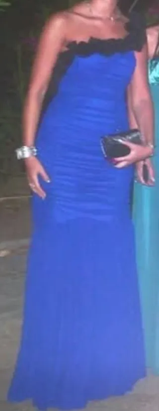 Vestido fiesta azul y negro Talla S