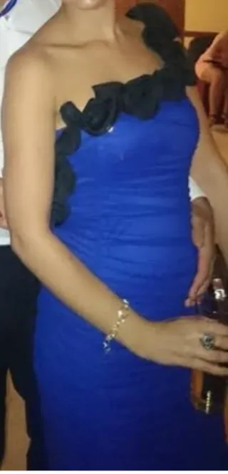 Vestido fiesta azul y negro Talla S