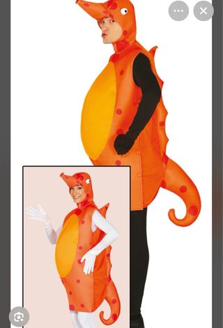 Disfraz Caballito de Mar Naranja Talla única