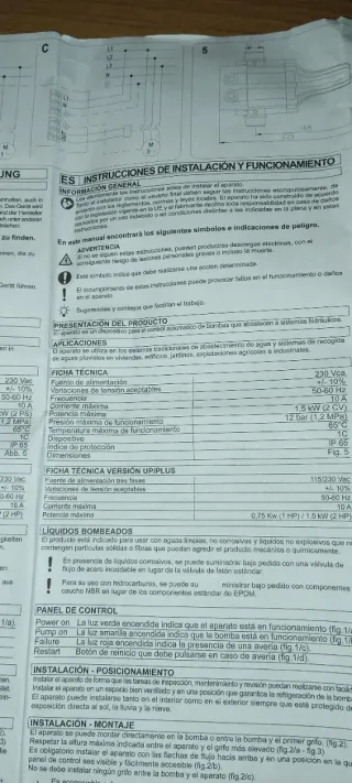 Control de Presión Saci para Bomba de Agua