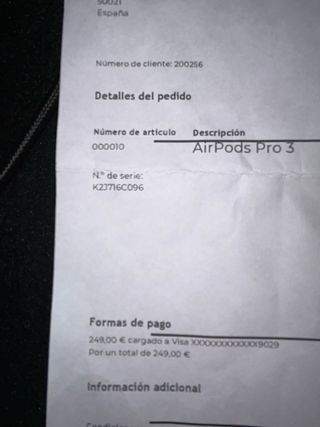 AirPods Pro 3 Precintados + Factura Apple