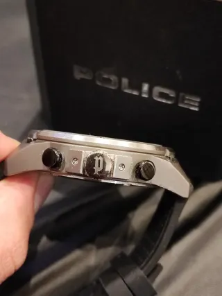 Reloj Police Cronógrafo Negro y Plateado