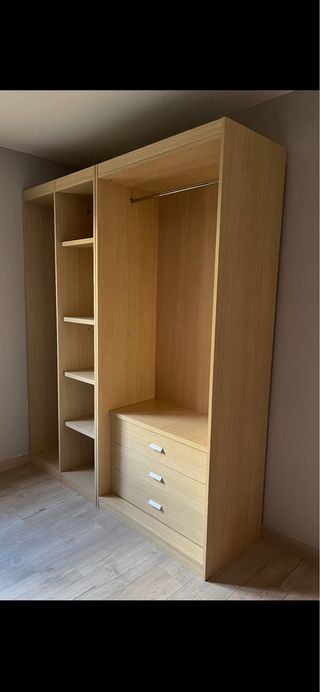 Armario vestidor madera 3 módulos