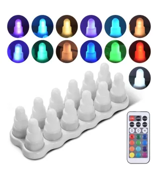 12 candele led ricaricabili wireless multicolore.