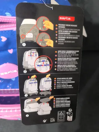 Mochila Safta con ruedas y diseño de gato