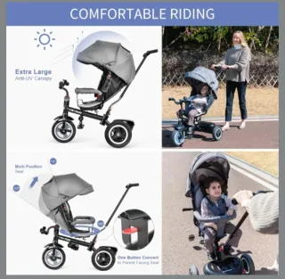 Triciclo Evolutivo 7 en 1 Gris