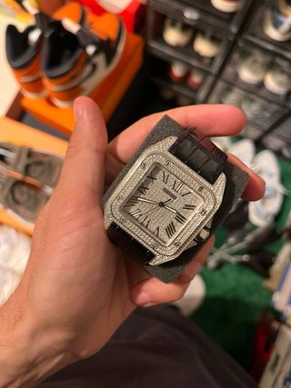 Cartier Santos Diamantes Plata y Negro