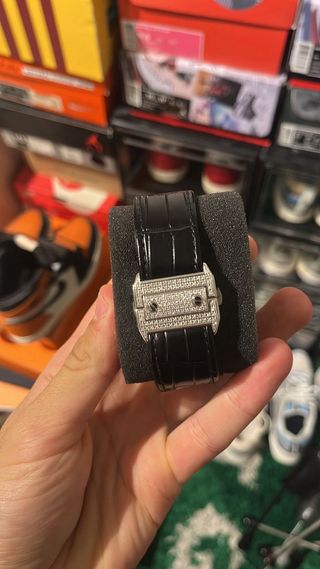 Cartier Santos Diamantes Plata y Negro