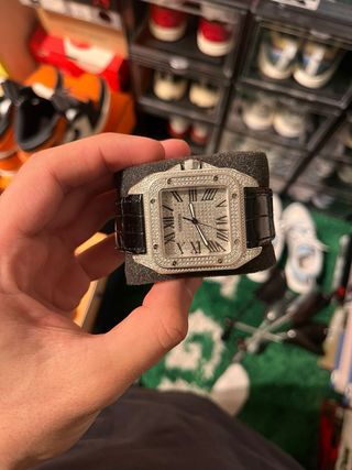 Cartier Santos Diamantes Plata y Negro