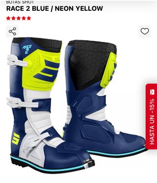Botas Enduro Shot Race 2 Azul/Neón
