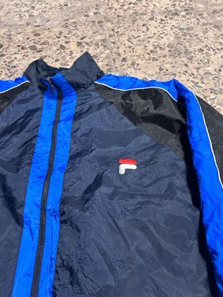 Chaqueta Fila Vintage Talla XXL Negra y Azul
