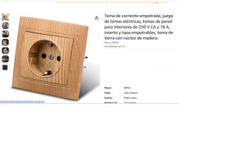 Enchufe Eléctrico Madera 250V AC