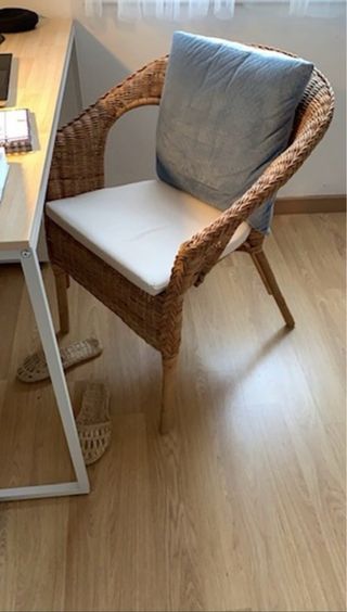 Escritorio madera y metal blanco 120cm