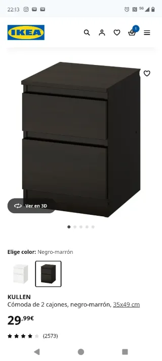 2 Comodini KULLEN 2 cassetti IKEA nero-marrone