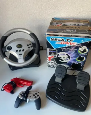 Volante Mega TV Drive para PS2/PC con accesorios
