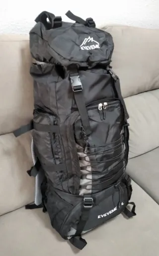 Mochila EVEVEME 90+10L Negra/Gris