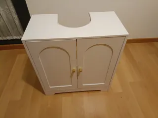Mueble de baño blanco para lavabo con pedestal